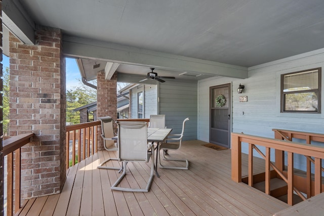 67 Port Dr Unit 7, Kimberling City, MO 65686 - deck with ceiling fan and outdoor dining area
