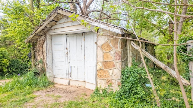 view of shed