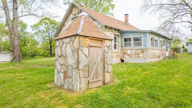 view of shed