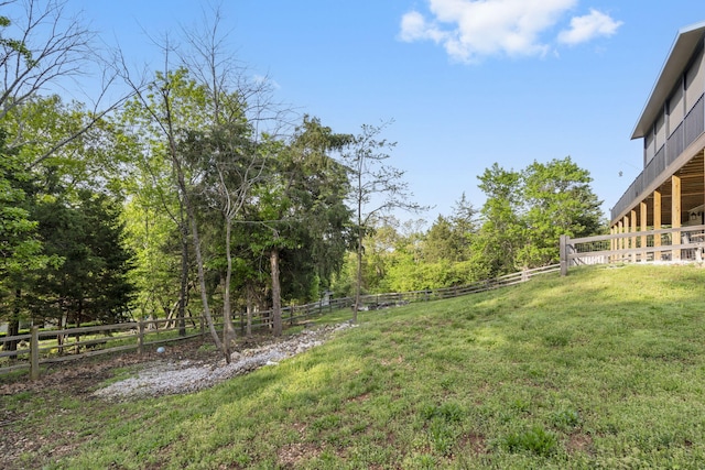 view of yard featuring fence