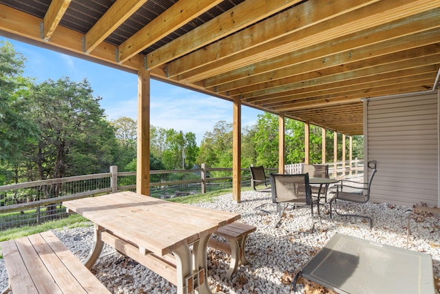 view of patio / terrace with fence and outdoor dining area