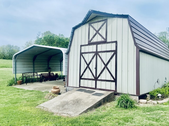 view of shed featuring a detached carport