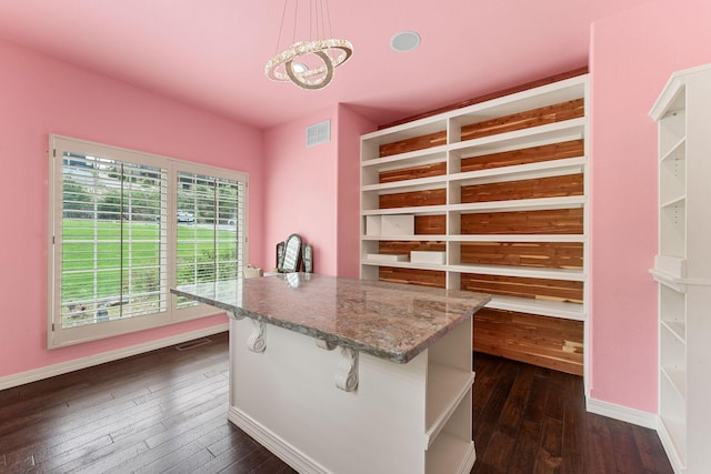 46 Wild Rose Ln, Lampe, MO 65681 - walk in closet with dark wood-type flooring, visible vents, and a chandelier