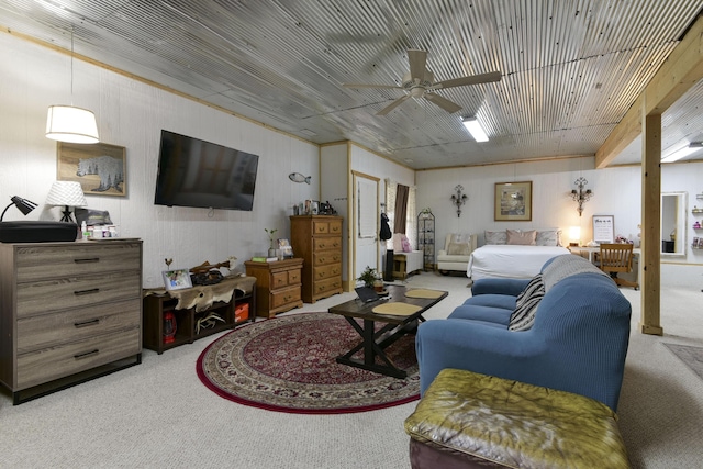 301 Oakview Dr, Ridgedale, MO 65739 - living room featuring carpet and a ceiling fan