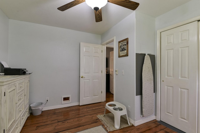 301 Oakview Dr, Ridgedale, MO 65739 - bathroom with baseboards, wood finished floors, and ceiling fan