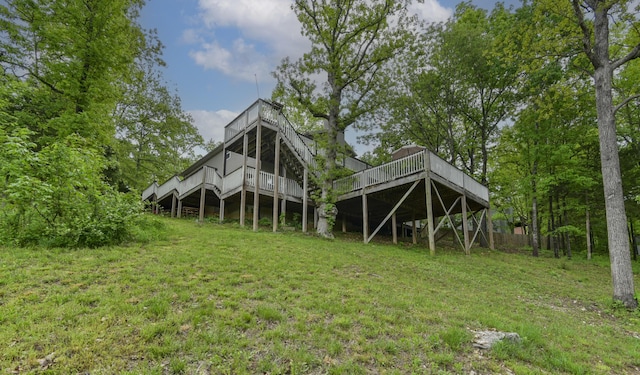 301 Oakview Dr, Ridgedale, MO 65739 - back of house with a deck and a yard