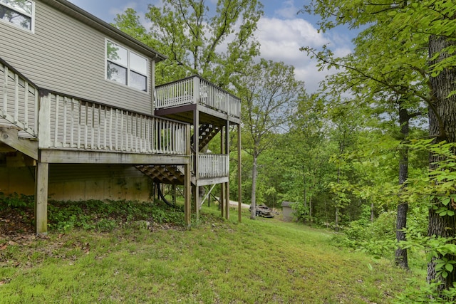 301 Oakview Dr, Ridgedale, MO 65739 - view of yard with stairway and a deck