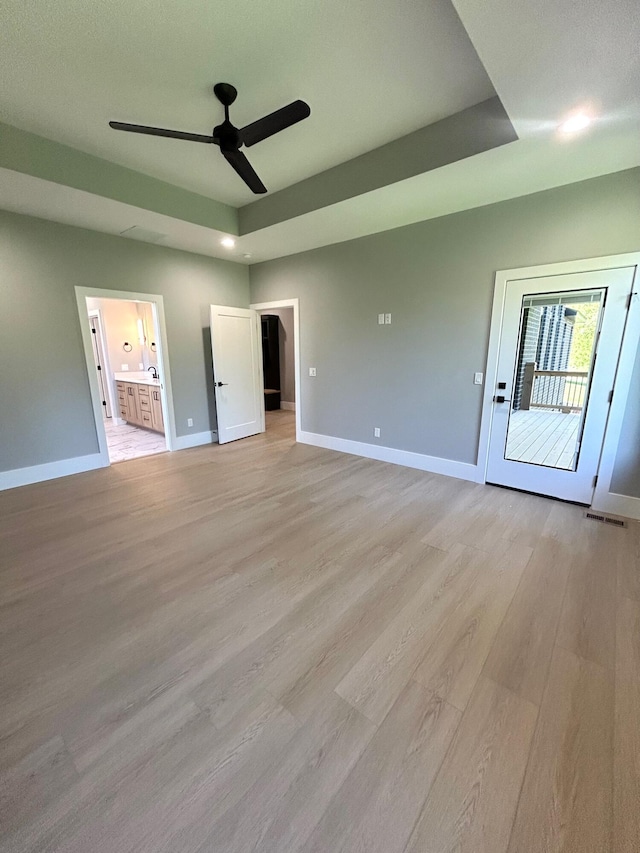 5958 S Clay Ave, Springfield, MO 65810 - unfurnished room featuring ceiling fan, baseboards, and light wood finished floors