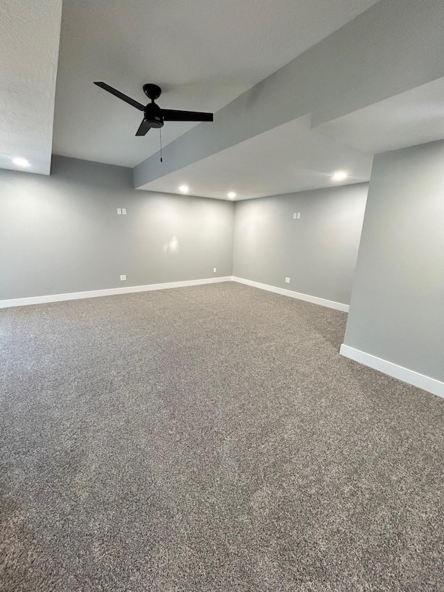 5958 S Clay Ave, Springfield, MO 65810 - empty room featuring baseboards, carpet, recessed lighting, and ceiling fan
