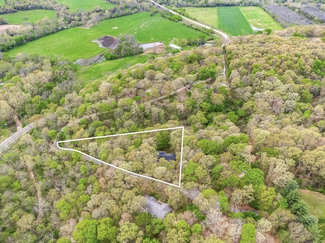 bird's eye view with a rural view