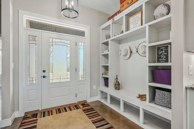 mudroom with baseboards
