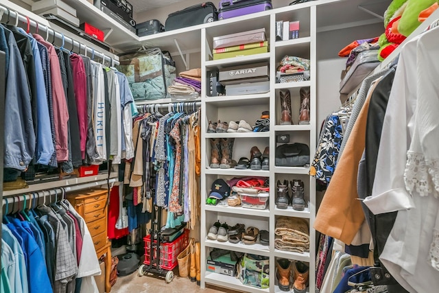 view of walk in closet
