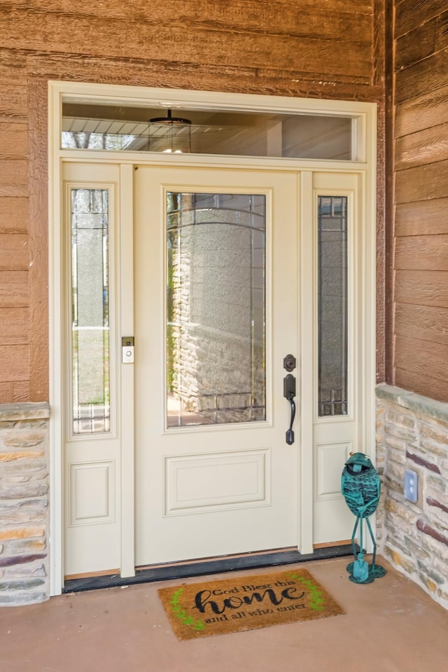 view of exterior entry