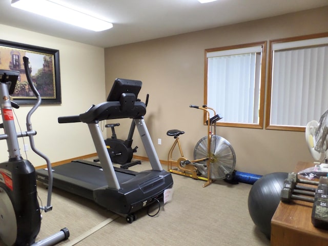 1901 Paradise Landing Rd Unit 1, Kimberling City, MO 65686 - exercise room featuring carpet floors and baseboards