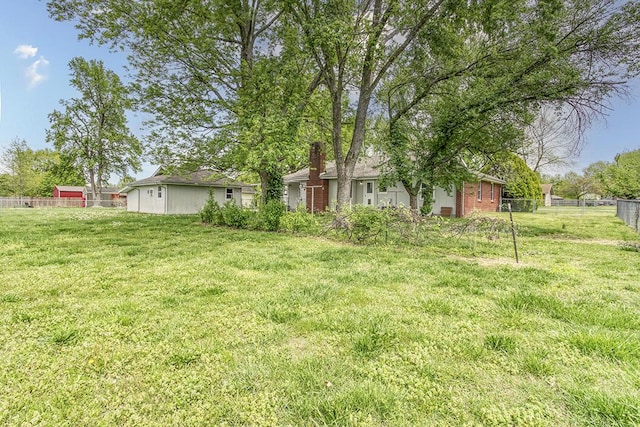view of yard with fence