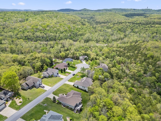 aerial view with a residential view and a forest view