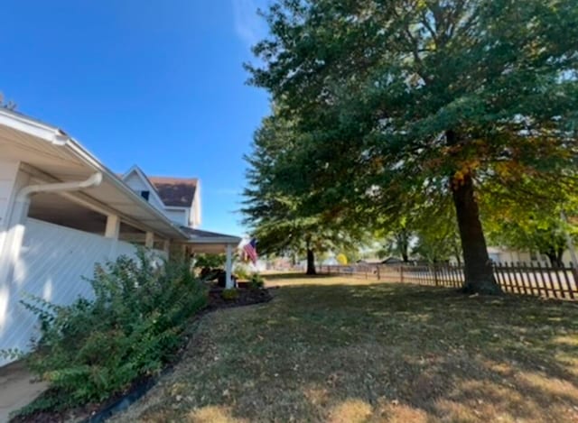 view of yard with fence