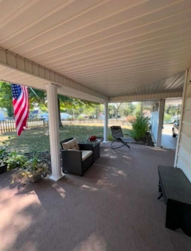 view of patio with fence