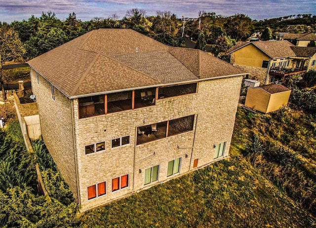 48 King Cir, Branson, MO 65616 - exterior space featuring stone siding and roof with shingles