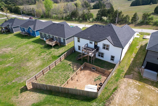 drone / aerial view with a residential view
