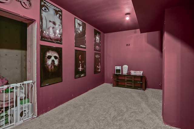 view of carpeted cinema room
