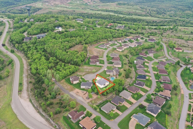 drone / aerial view featuring a residential view