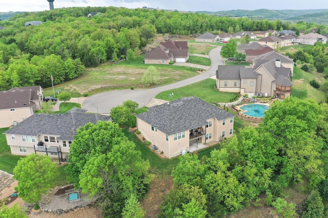 bird's eye view with a residential view