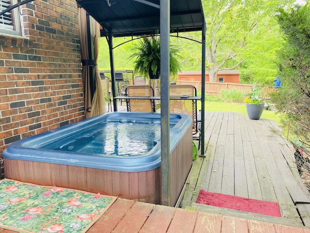 2949 State Highway Jj, Crane, MO 65633 - wooden terrace with a hot tub and fence