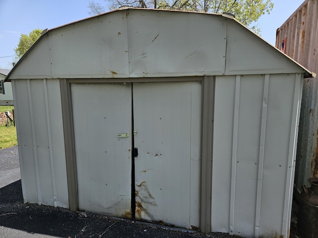 view of shed