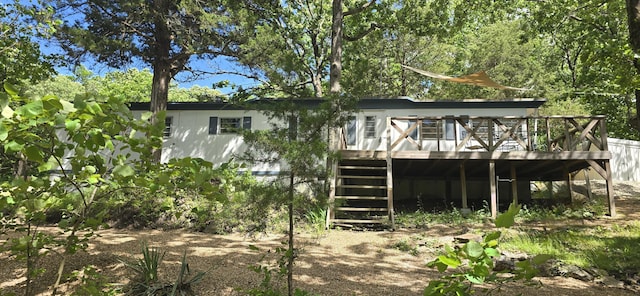 22684 Forest Ln, Hermitage, MO 65668 - back of house with stairs and a deck