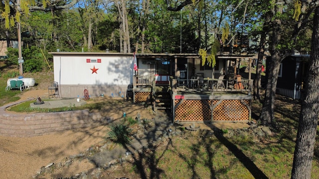 25965 Willow Rd, Hermitage, MO 65668 - rear view of house featuring a wooden deck