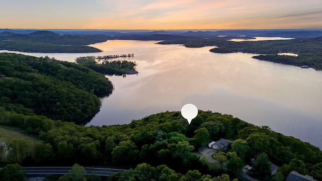 9247 State Highway 13, Kimberling City, MO 65686 - aerial view featuring a water view and a wooded view