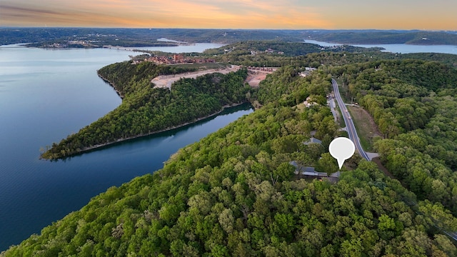 9247 State Highway 13, Kimberling City, MO 65686 - bird's eye view with a water view and a wooded view