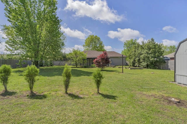 view of yard with fence