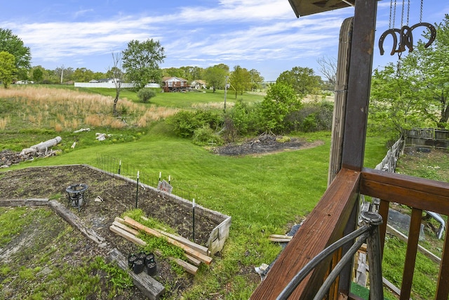 view of yard featuring a garden