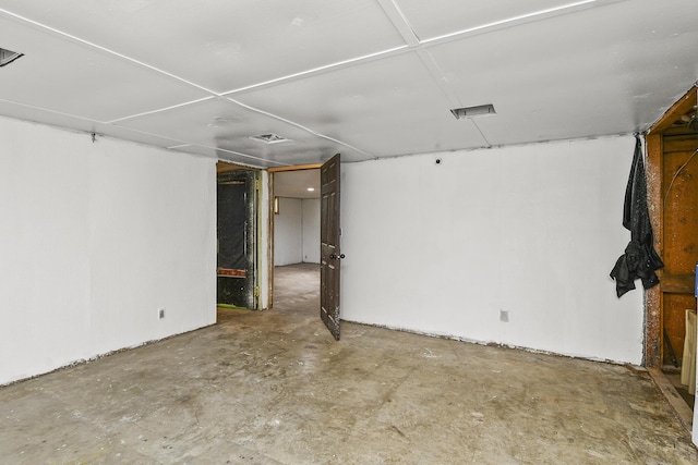basement featuring visible vents