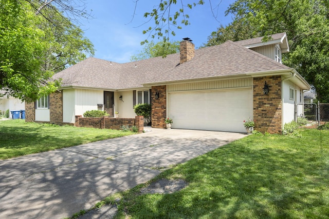 3660 S Ferguson Ave, Springfield, MO 65807 - single story home featuring fence, an attached garage, a front lawn, brick siding, and a chimney
