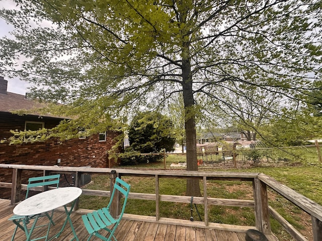 deck featuring fence