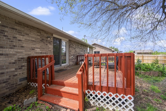 wooden deck with fence