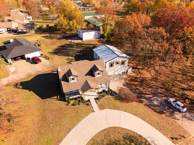 aerial view with a residential view