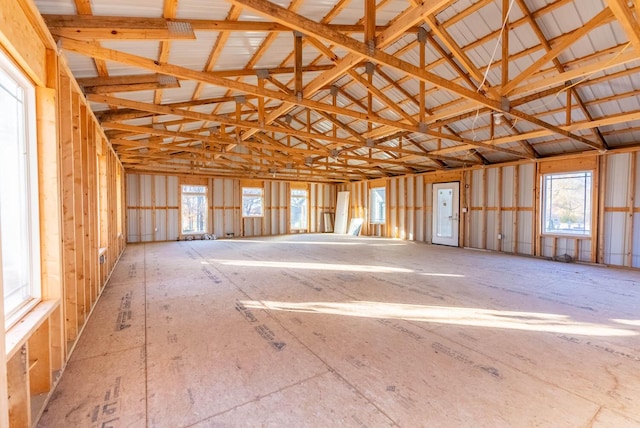 misc room featuring high vaulted ceiling