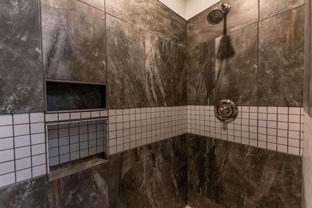 interior details with tiled shower