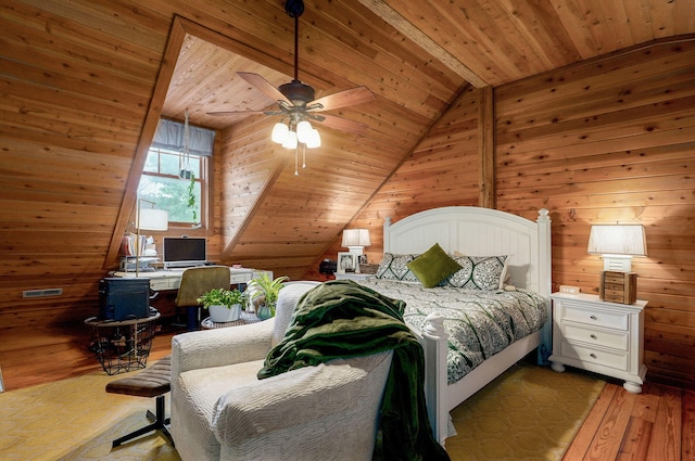 121 Waverly St, Hollister, MO 65672 - bedroom with wood ceiling, wood walls, and hardwood / wood-style floors