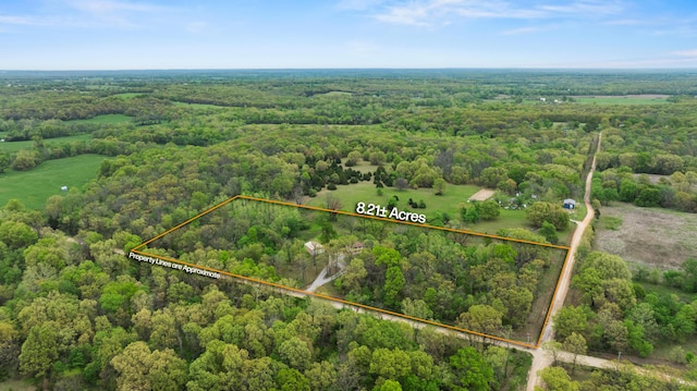 aerial view with a forest view