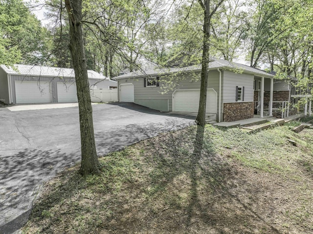 view of property exterior featuring stone siding