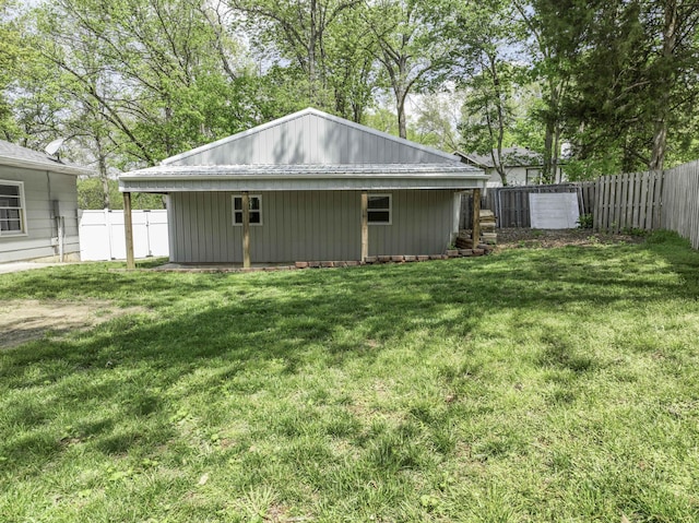 exterior space with a fenced backyard