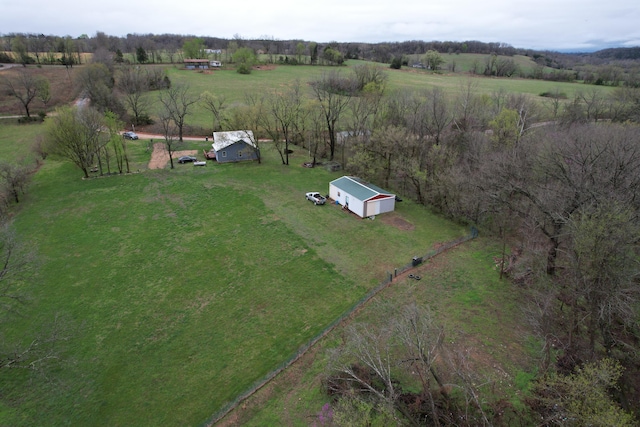 aerial view featuring a rural view