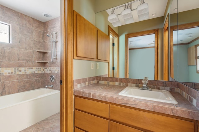 bathroom with  shower combination and vanity