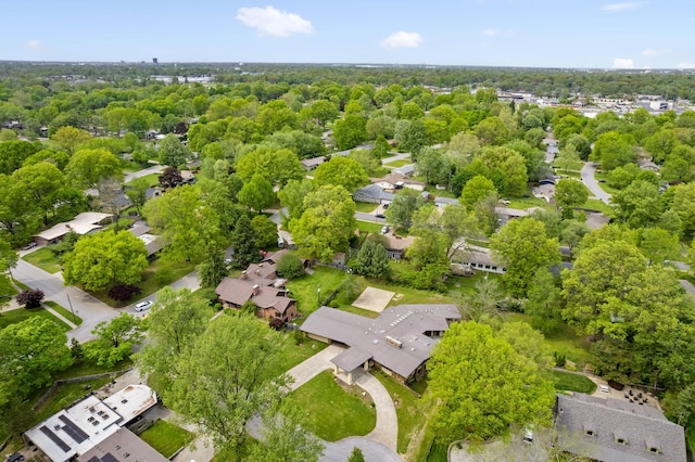 aerial view with a residential view