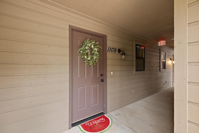 view of exterior entry